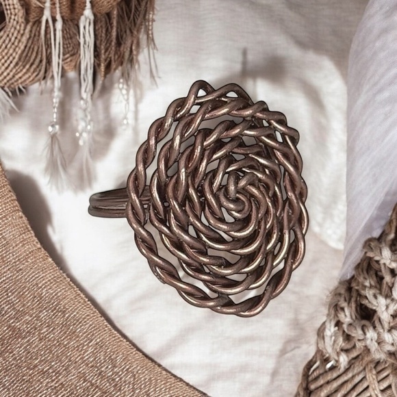 5 For $25💫Boho Brown Braided Coiled Ring - Picture 1 of 5